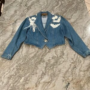Saddle Ridge Vintage Collection Denim Jacket w/Lace  (Women’s Size Small)